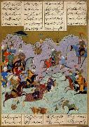 Alexander defeats Darius,an allegory of Shah Tahmasp-s defeat of the Uzbeks in 1526